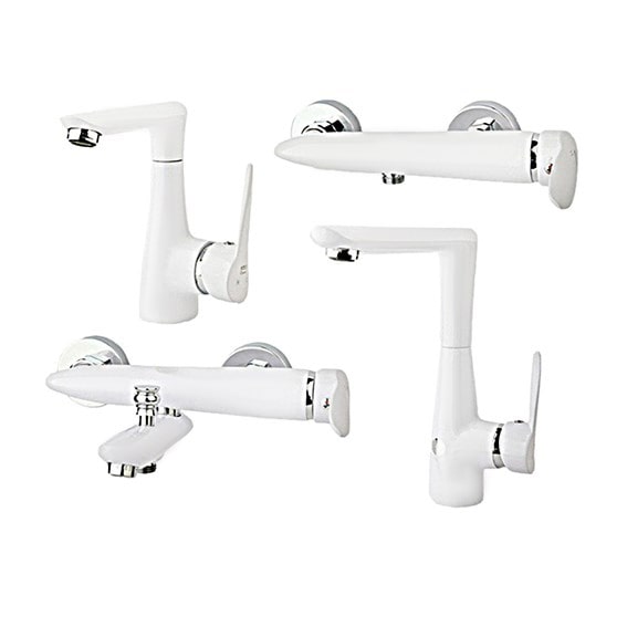 شیرآلات راسان مدل رابیت سفید کروم