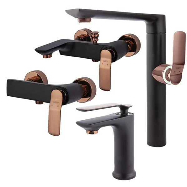 شیرآلات راسان مدل آوات مشکی رزگلد