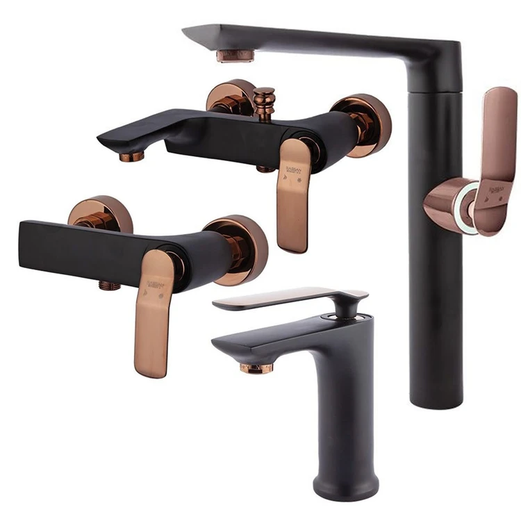 شیرآلات راسان مدل آوات مشکی رزگلد